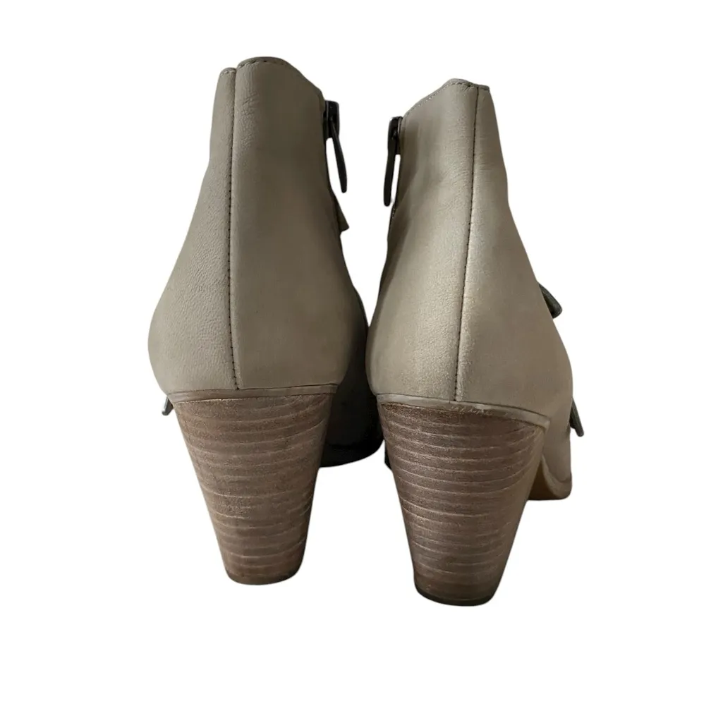 Franco Sarto Tan Granton Ankle Boots with Buckle Detail Suede Leather Block Heel - Image 8