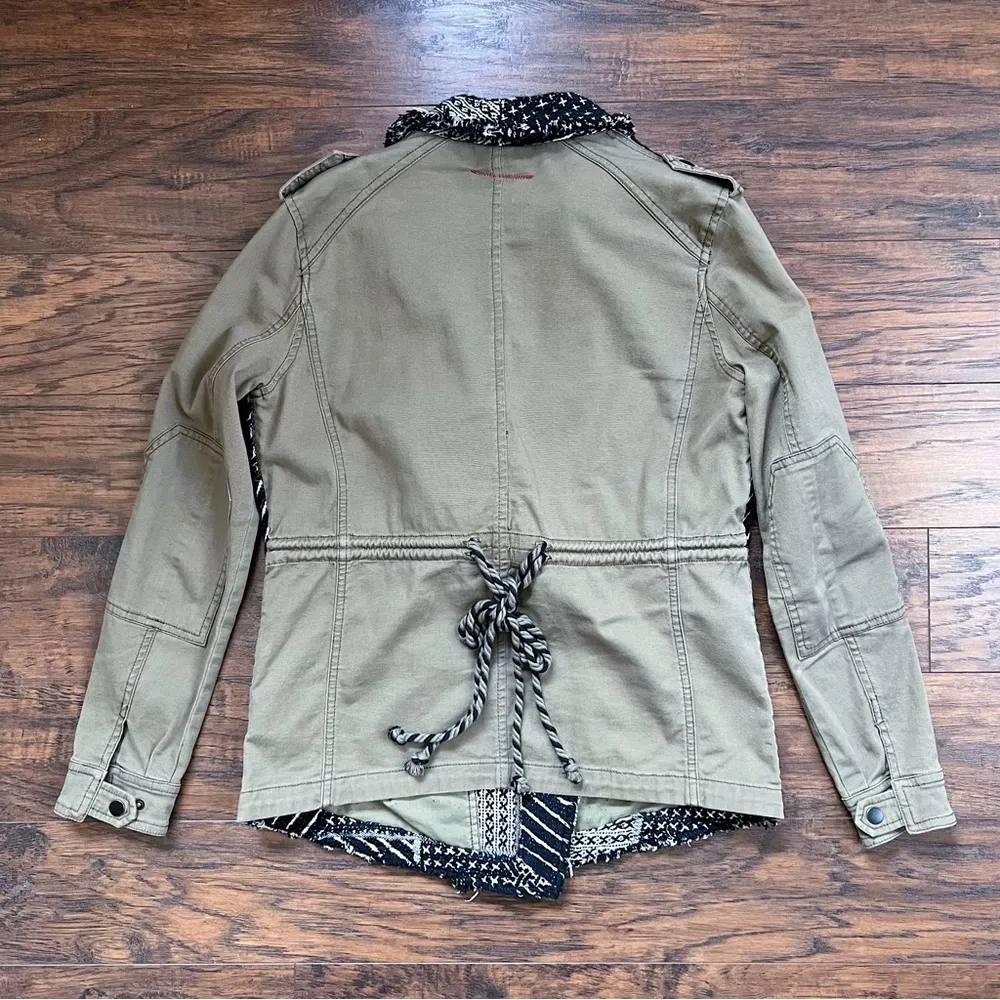 HEI HEI • Anthro Fringed Fieldwork Anorak jacket olive green draped utility - Image 10