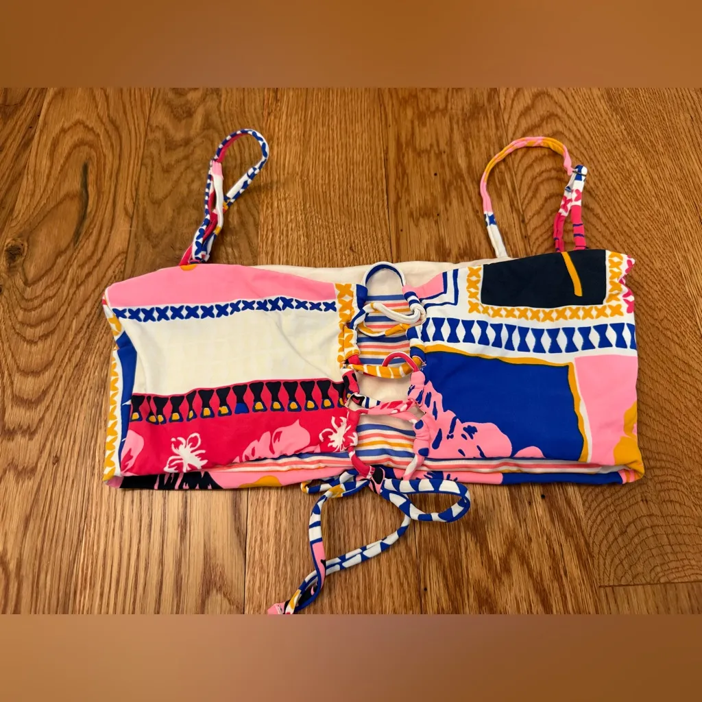 Maaji Paradise Postals Bikini Top Size XL Blue - Image 6