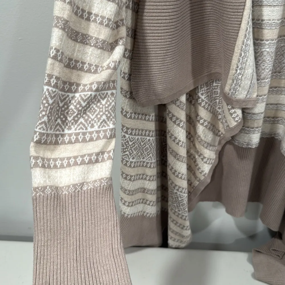 Dkny Tan/Cream Cardigan Sweater with Open Front Size Large NWT - Image 6