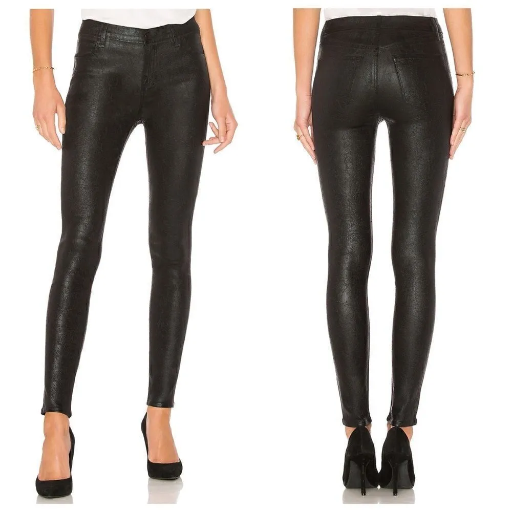 J Brand Maria High Rise Skinny Coated Jeans in Cristalline - Image 6