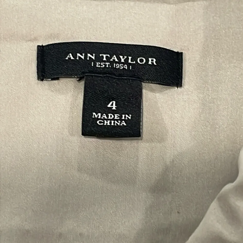 Ann Taylor Khaki Tan Faux Wrap Dress Size 4 - Image 6