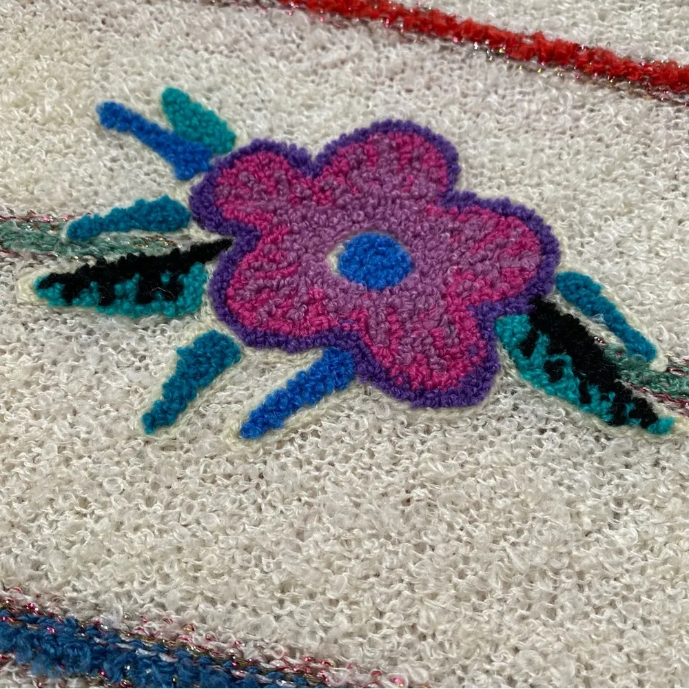 Vintage 20 Ans Knits By Mariea Kim Striped Floral Sweater - Image 5