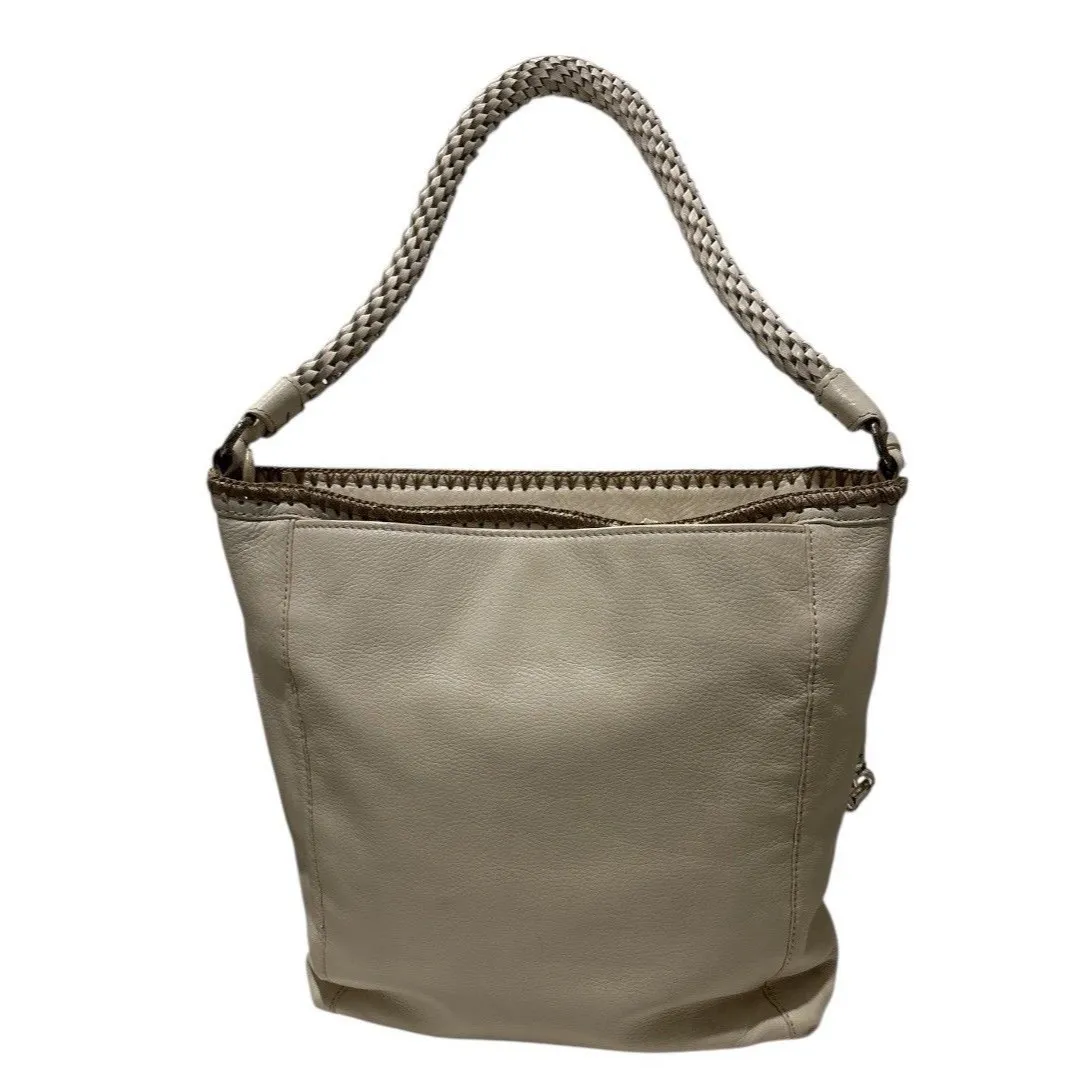 Brighton Masterpiece Ivory Flora Weaved Leather Linen Purse - Image 3