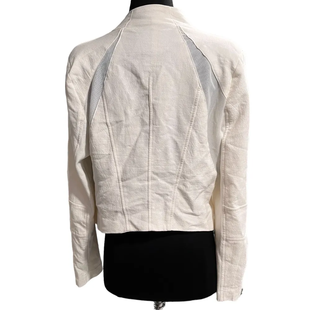 Blank NYC So Icy Cream Asymmetrical Moto Jacket - Image 7