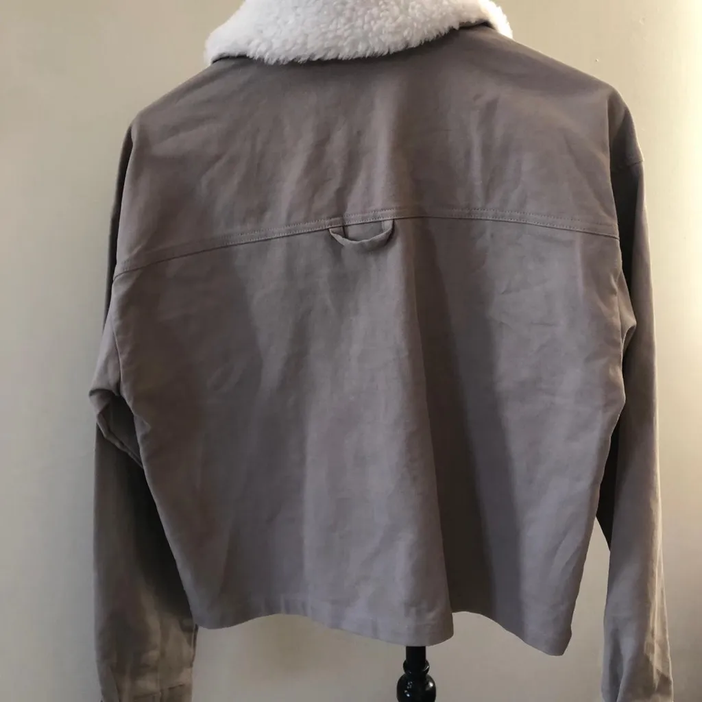 Splendid Women’s Sherpa Gray Tawny Collar Utility Jacket Size XS NWT - Image 8