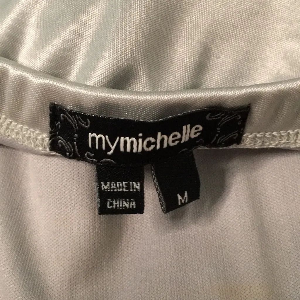 New My Michelle Formal or Prom Halter Beaded Dress Silky Satiny Pleated Medium - Image 6