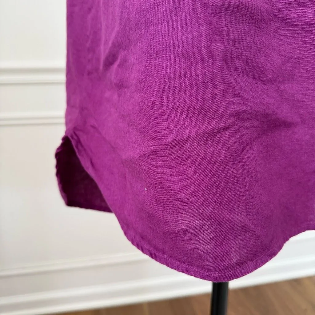 Ellen Tracy 100% Linen Plum Purple Sleeveless Shirt L - Image 5