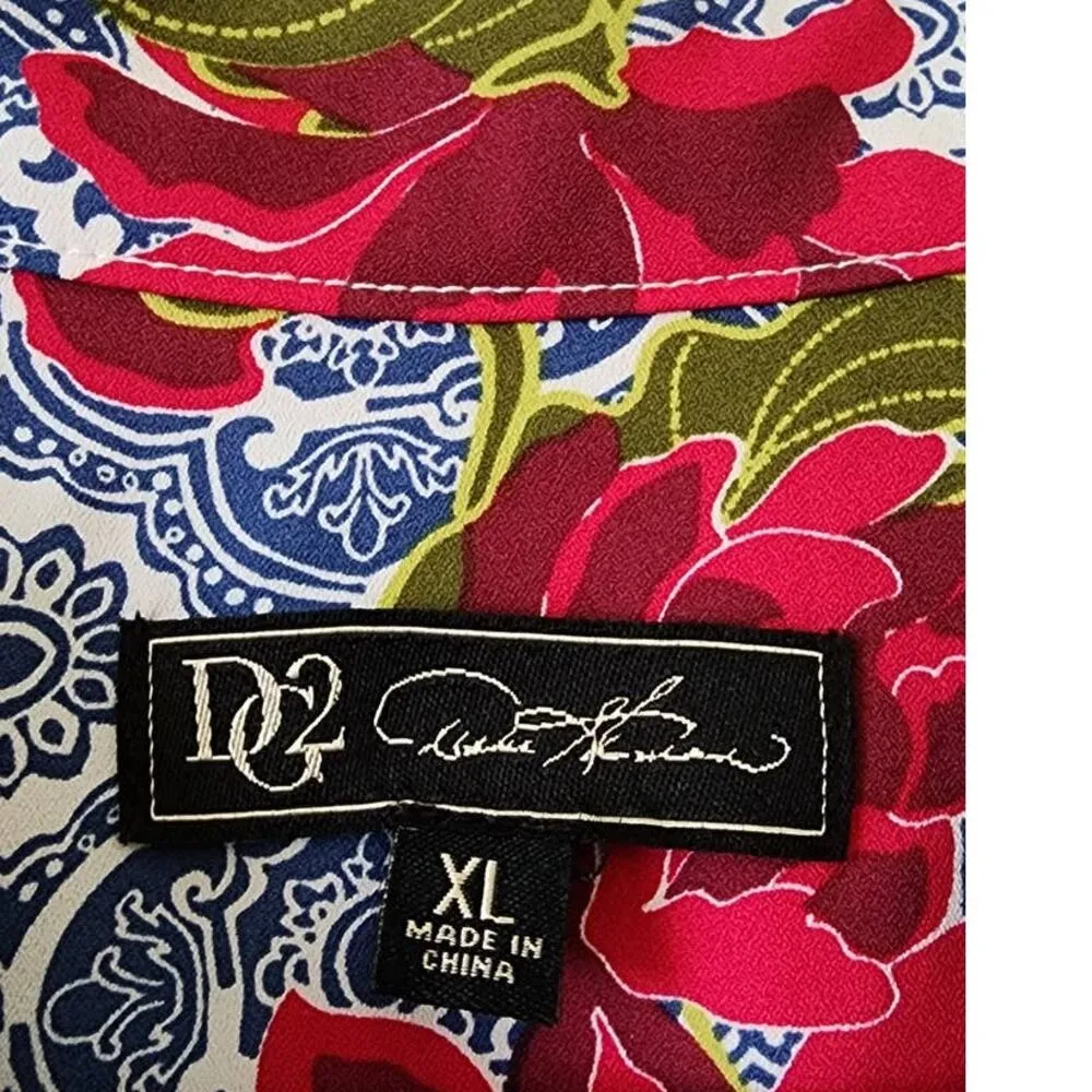 DG2 by Diane Gilman Floral Full Zip Jacket w/ Pockets XL - Image 4