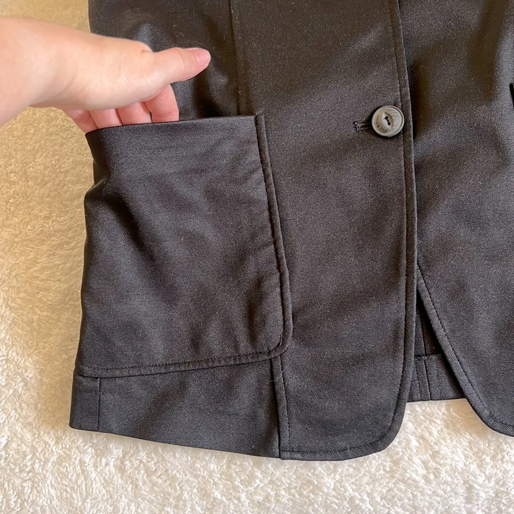 Rag‎ & Bone Sid Pique Stand Collar Black Blazer Jacket Size 6 - Image 5