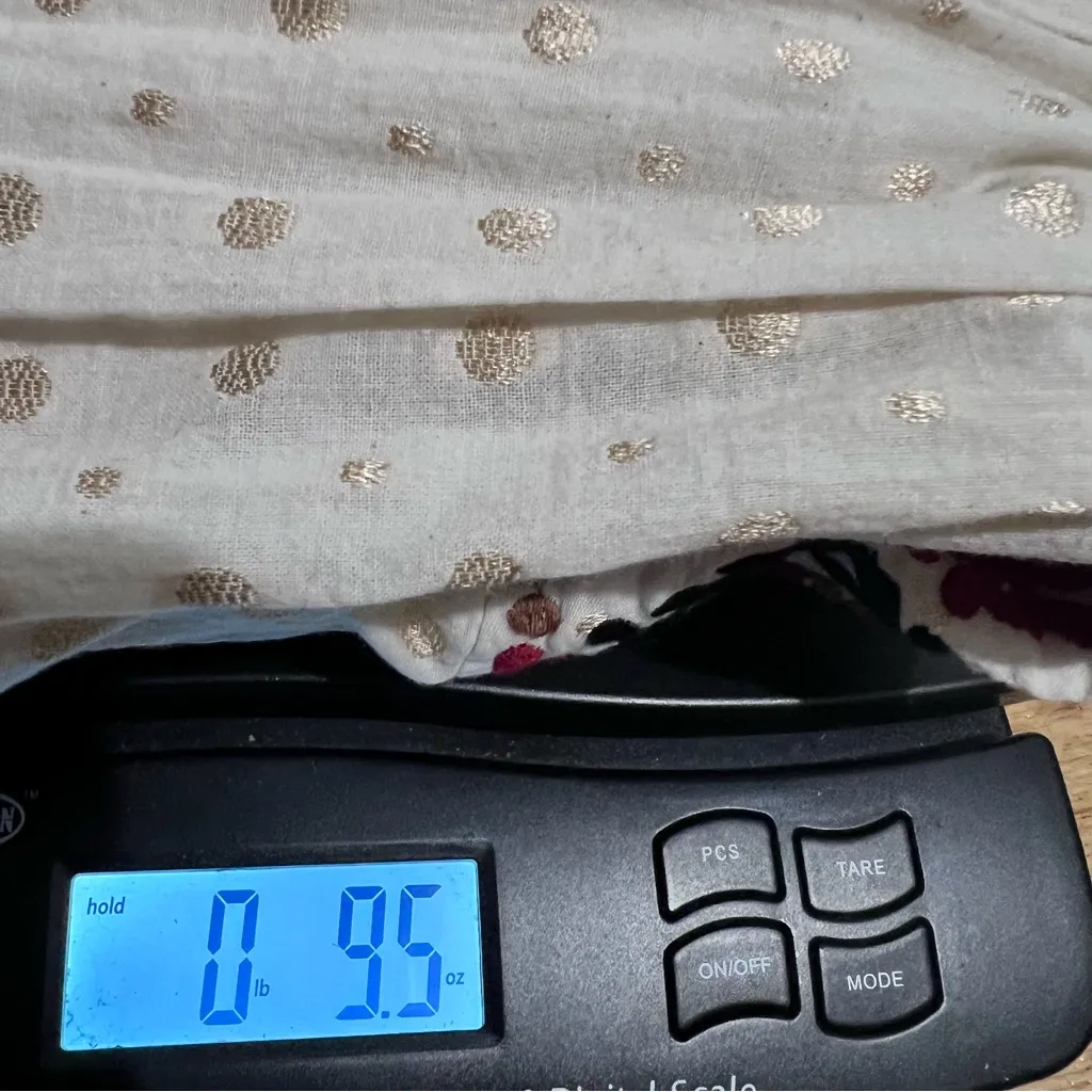 Bohemian Cream Dress size L with Red and Black Embroidery : Box I: Size L - Image 12