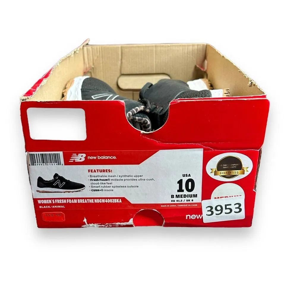 New Balance Women Sz 10 Fresh Foam Breathe Golf Shoes Black/Animal  NBGW4002BKA - Image 9