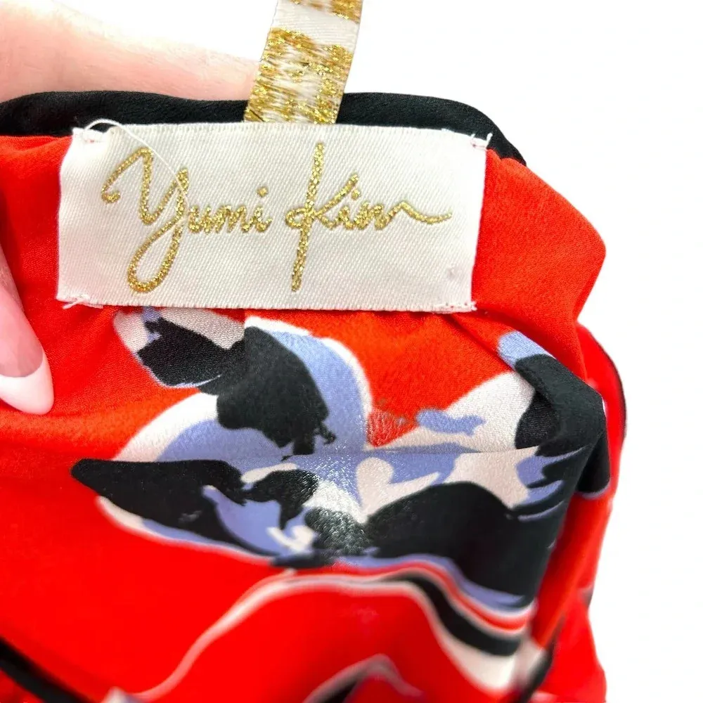 Yumi Kim Joey Top in Red Tulip Splash Floral Print‎ Blouse Size Medium - Image 6