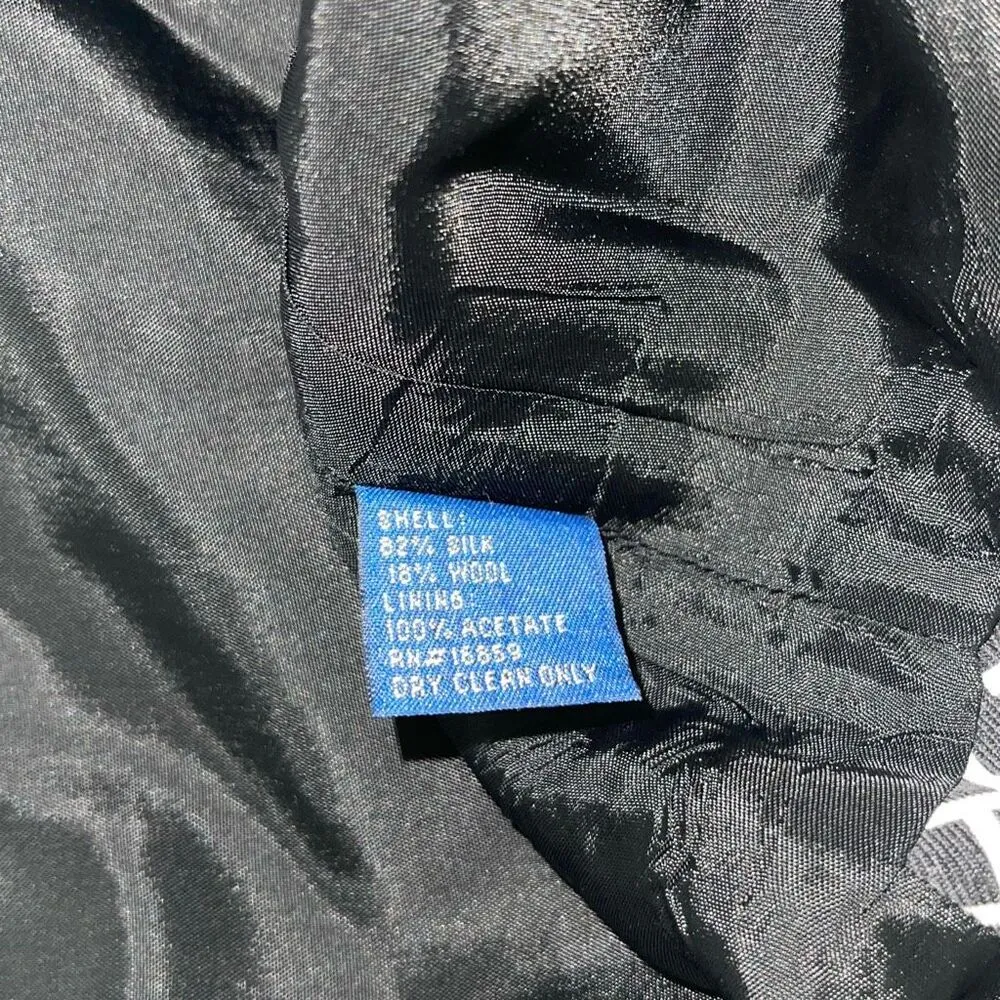 J. McLaughlin Womens Geo Collared Silk Wool Blend Midi Dress Black White Size 10 - Image 6