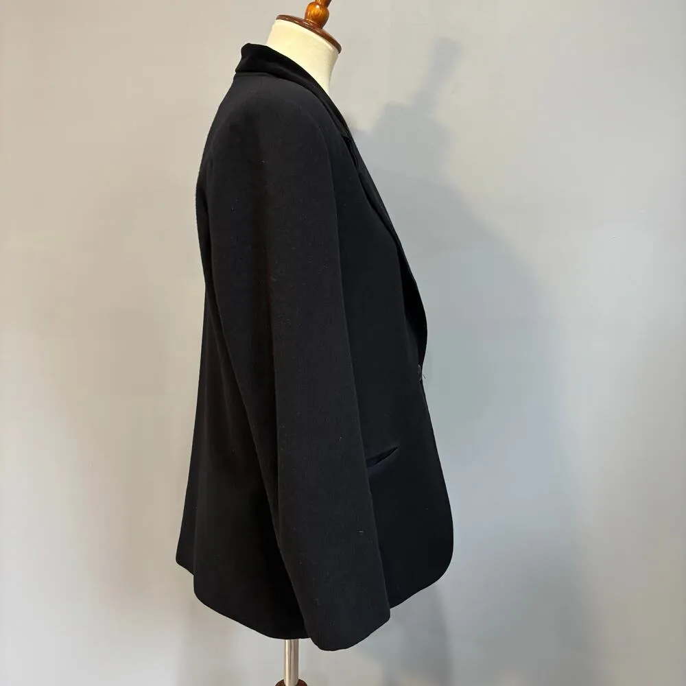 Vintage Black Velvet Collar Blazer Y2K Minimalist Goth, Women’s Size 10 - Image 7