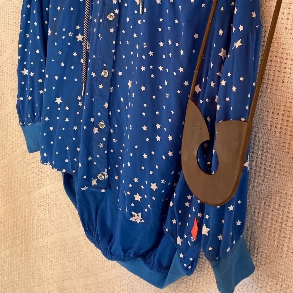Vintage PASS Stars Lightweight Hoody‎ Jacket Blue - Image 3