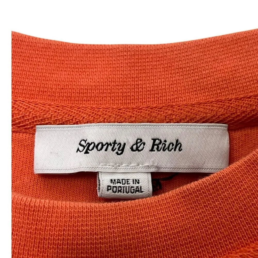 Sporty & Rich Disco Terry Cropped Tee Orange Short Sleeves Top Women’s Size S - Image 9