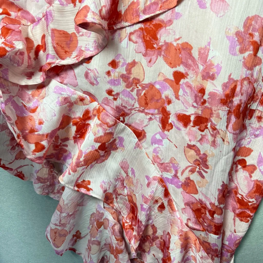 Japna Women’s Midi Cocktail Dress Ruffle Spaghetti Strap Smocked Back size XL - Image 6