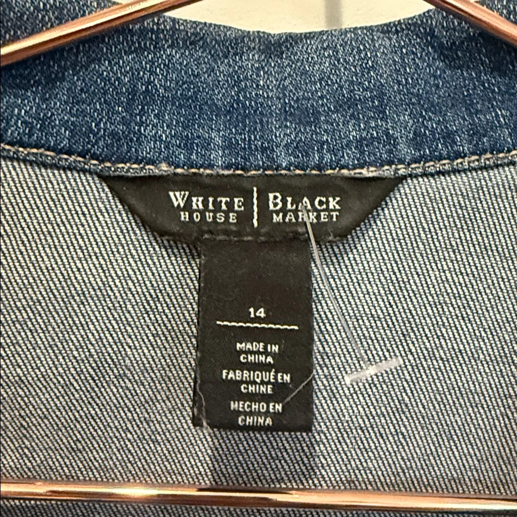 White House Black Market Blue rhinestone Denim Jacket - Image 7