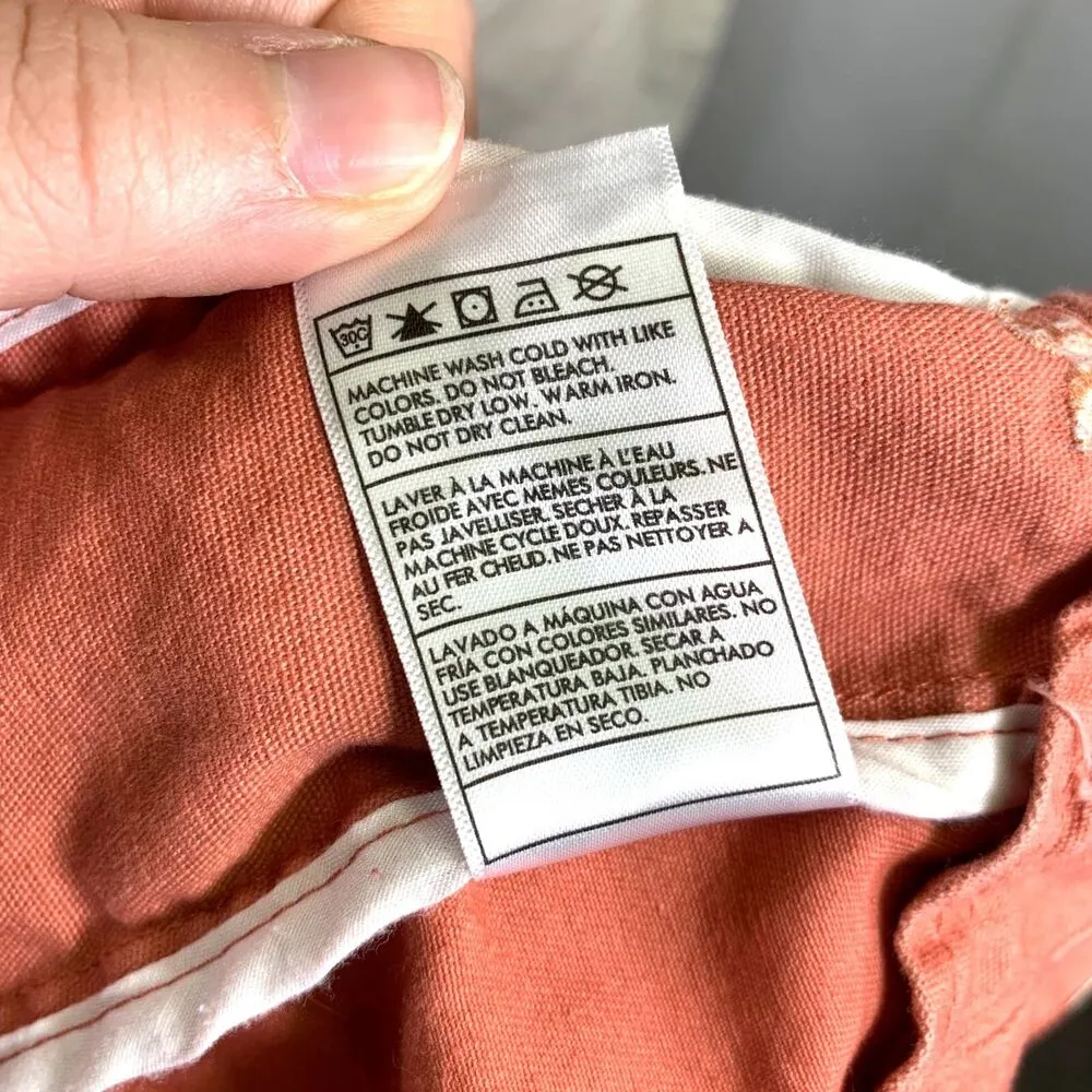 Hurley Womens Jean Jacket Asymmetrical Zip Short Crop Denim Pink Coral XS - Image 12