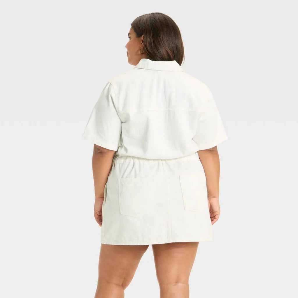 NWT! Universal Thread Short Sleeve Drop Waist Drawstring Mini Dress 31” P2P - Image 2