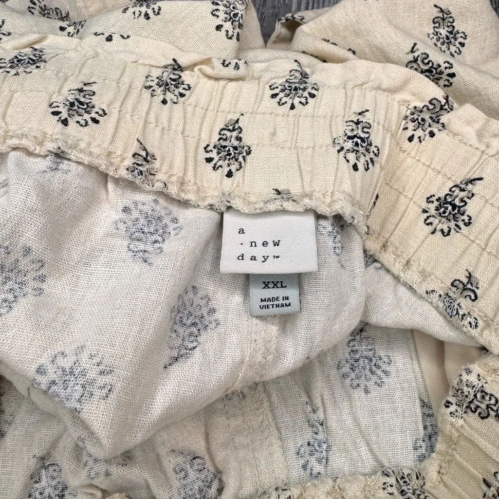 A New Day Women’s Linen High Rise Beige Shorts Drawstring Flowy Plus Size XXL - Image 3