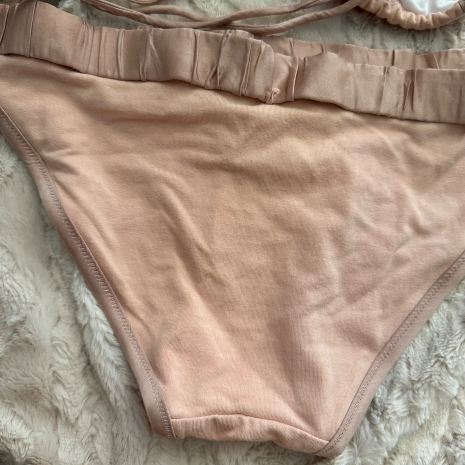 Victoria's Secret‎ Vintage M Peach Pink Triangle Bikini Set Tie Sides Swimsuit - Image 5