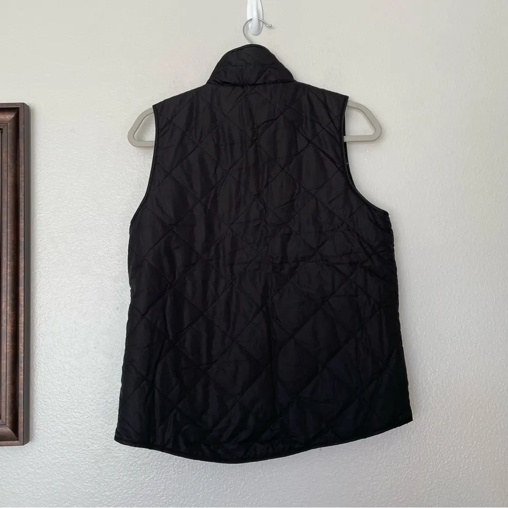 NWOT Thread & Supply Reversible Black/White Plaid Sherpa Fuzzy Vest Size Small - Image 4