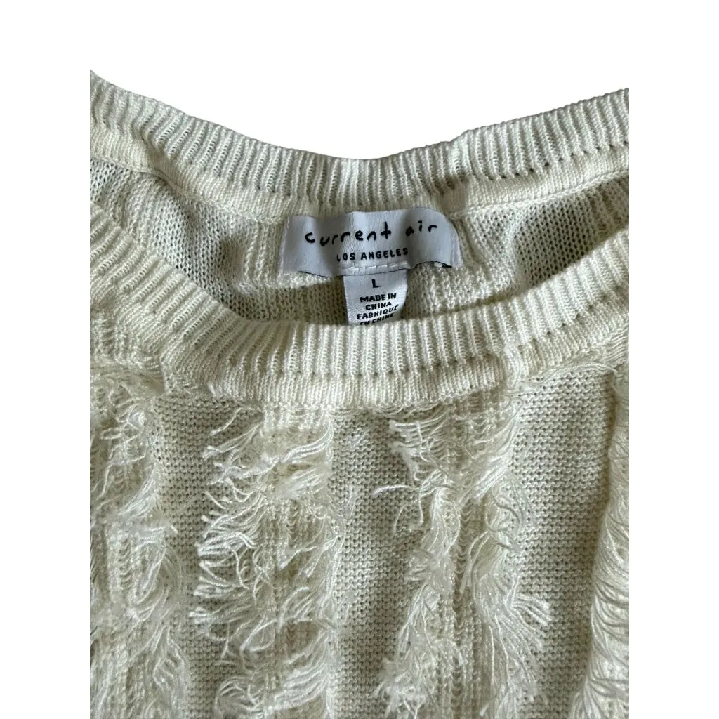 CURRENT AIR Ivory Winter White Striped Tank Top Size Large - Image 7