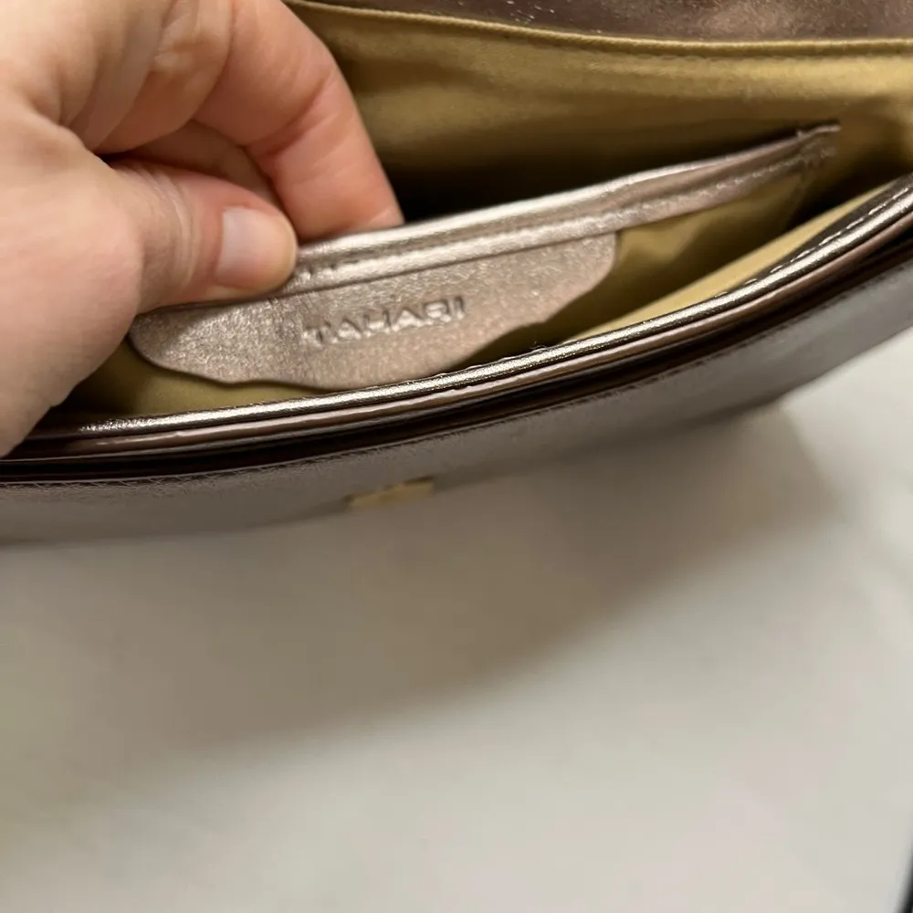 Tahari Metallic Leather and Faux Croc Crossbody Bag - Image 6