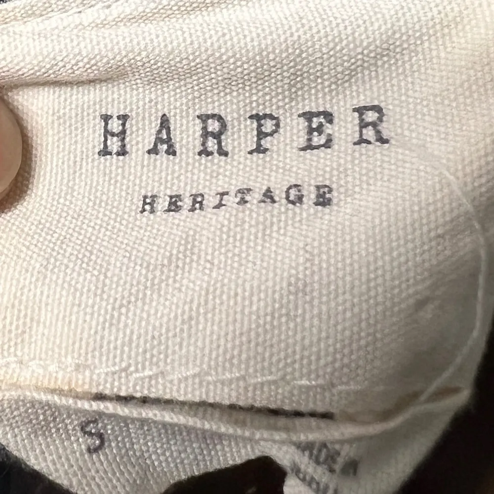 Francesca's Harper Heritage Denim Chambray Stripe Frayed Hem Shirt Dress Size Sm - Image 6