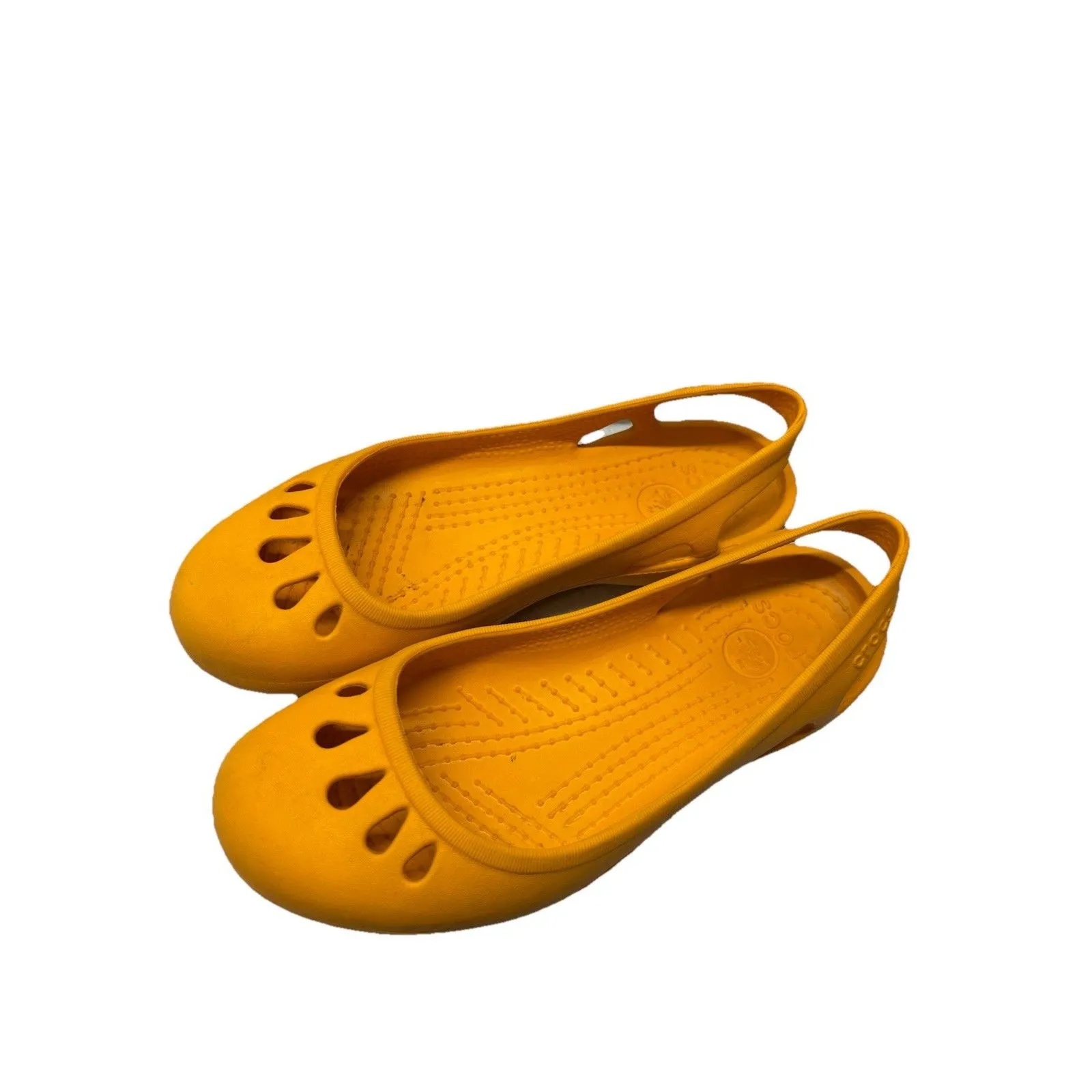 CROCS Malindi Flats Orange Yellow Casual Comfy Ballet Shoe Women’s Size 7 - Image 3
