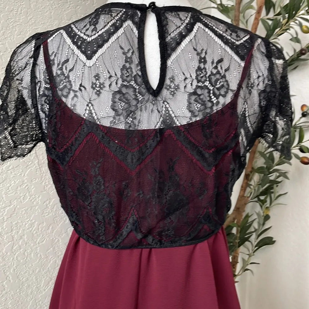 Vintage Charlotte Russe 2000s Y2K Shift Dress Lace Coverup Size Small - Image 8