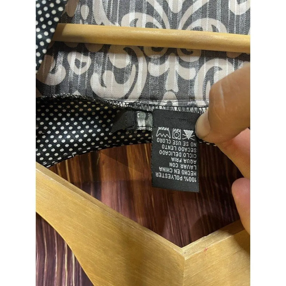 Y2K Vintage  Babydoll Top S Small Black, White Groovy Blouse - Image 3