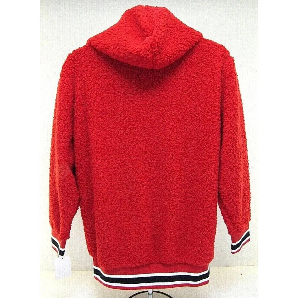 Women's NFL TAMPA BAY BUCCANEERS Red Black Sherpa Pullover Hoodie - Medium - NEW - Image 2