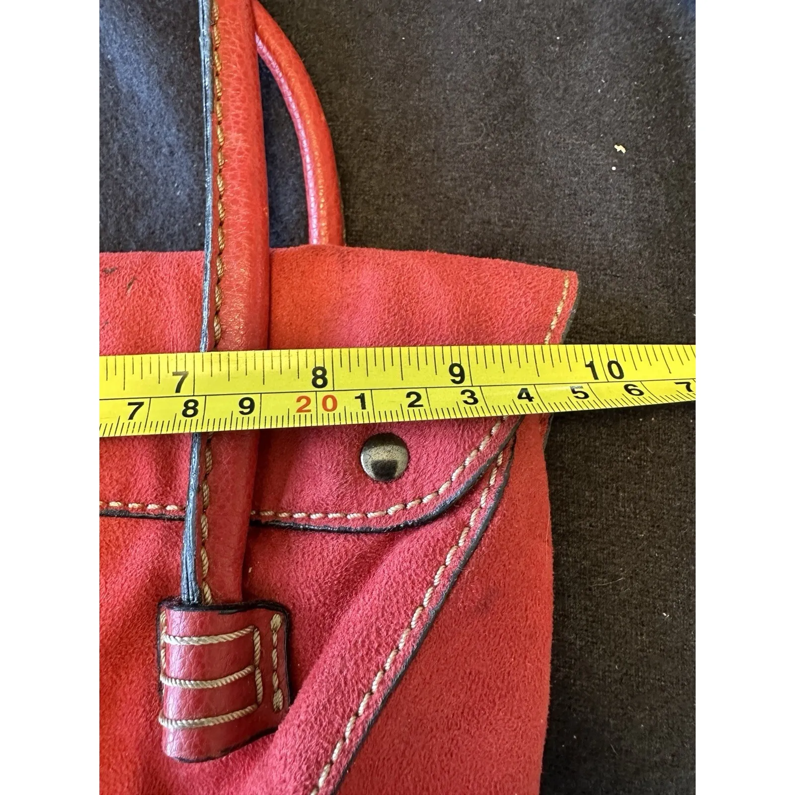 TOD'S Red‎ Suede Shoulder Bag - Image 7