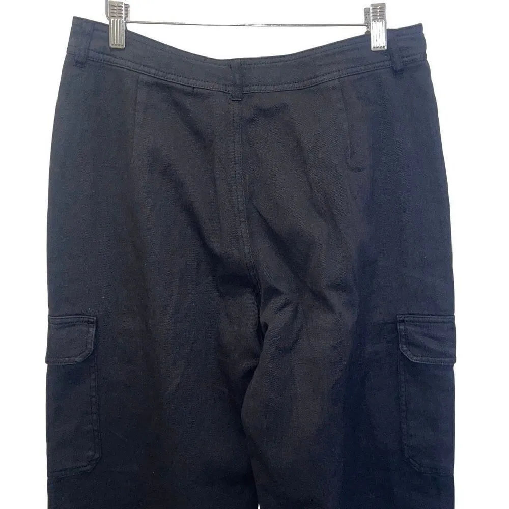 Apricot Lane Double Zero Womens High Rise Wide Leg Cargo Pants Black Medium NWOT - Image 6