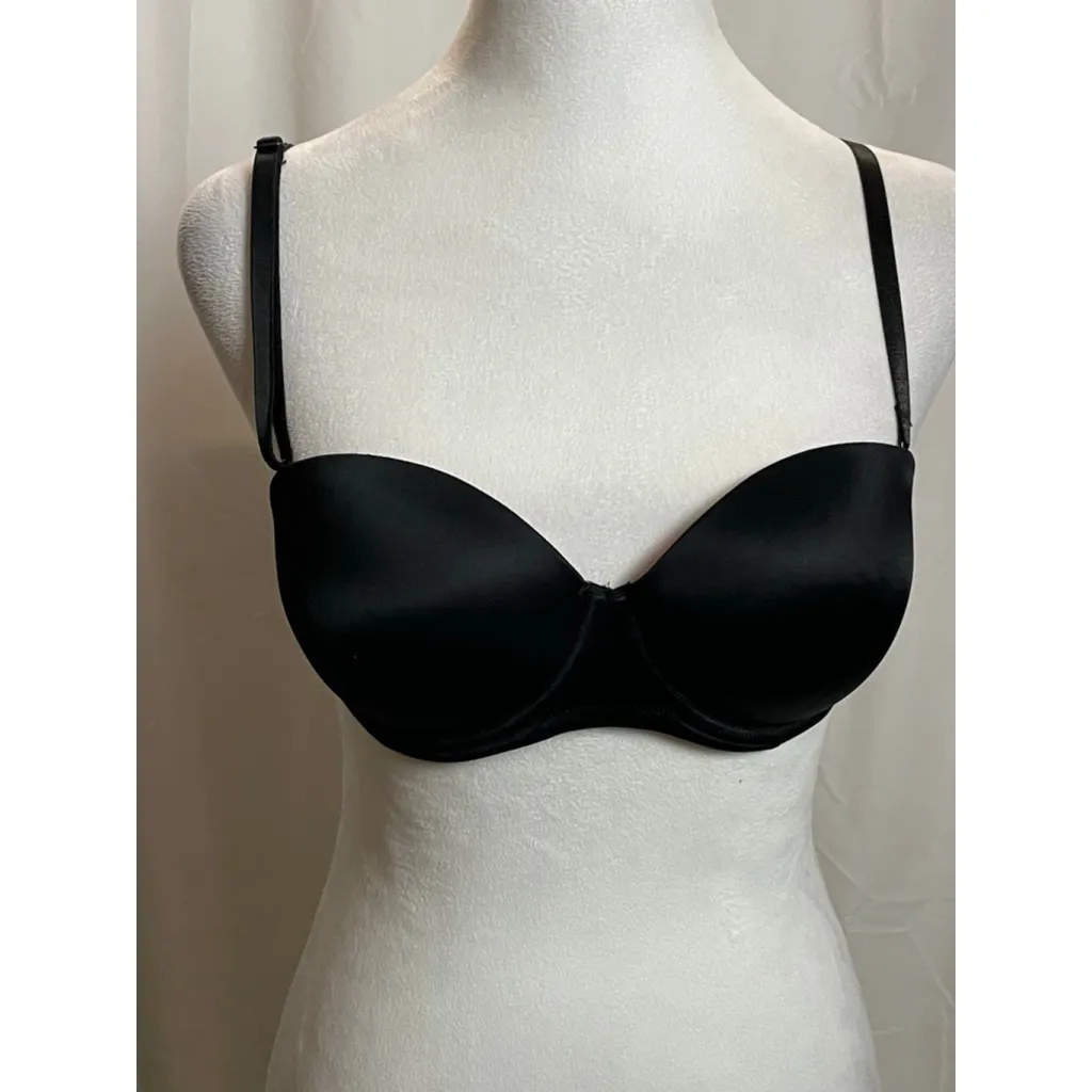 Women's PINK Black & Pink Strapless Bra 32B - Image 2