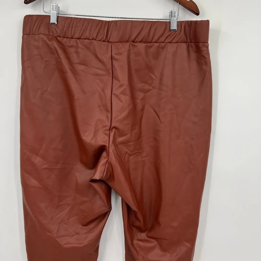 Ava & Viv by Target brown faux leather plus size pull on leggings jegging sz 1X - Image 5