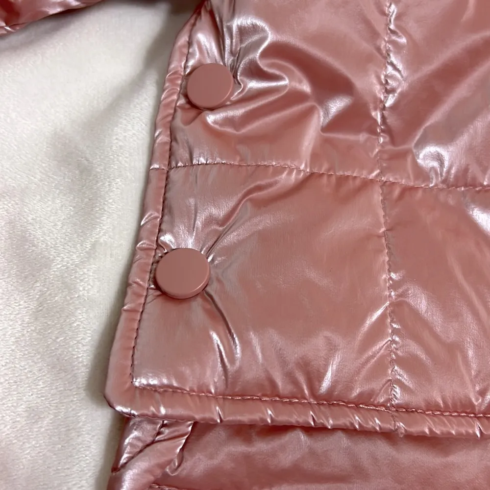 Elodie cropped quilted puffer jacket shimmering dusty rose size M NWT - Image 6