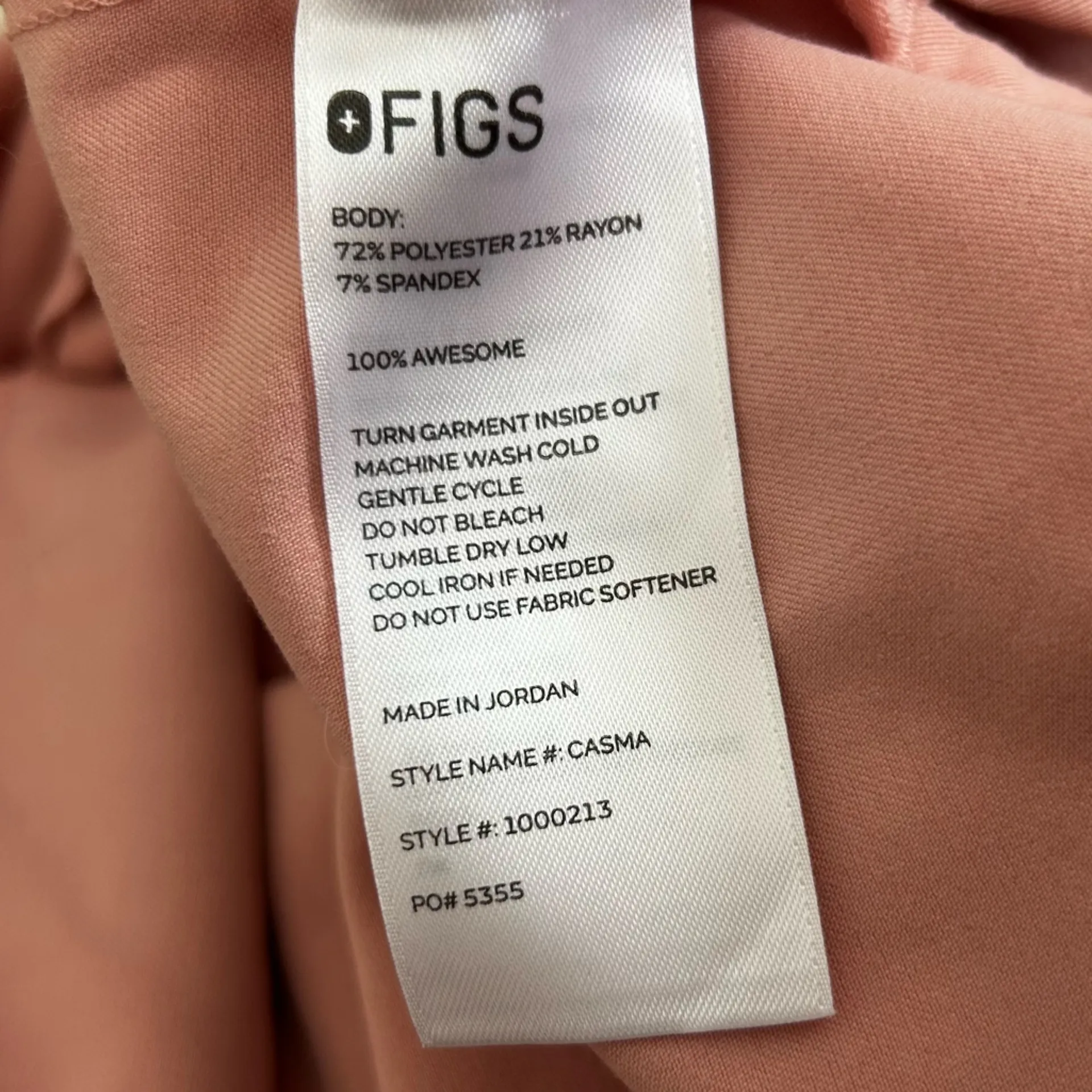 Figs Casma Three-Pocket Scrub Top Pink Plus Size 4XL - Image 6