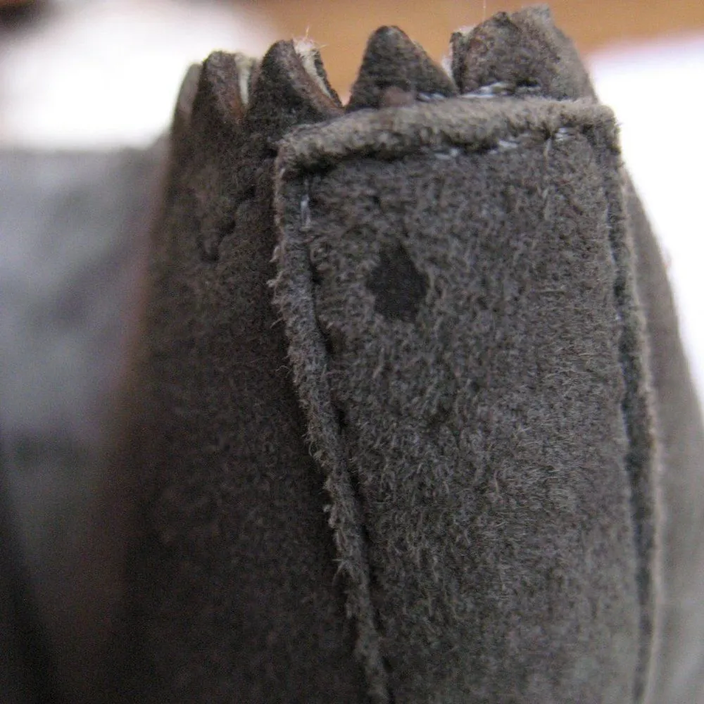 Mango Womens 7 Gray Suede Block Heel Shoes - Image 8