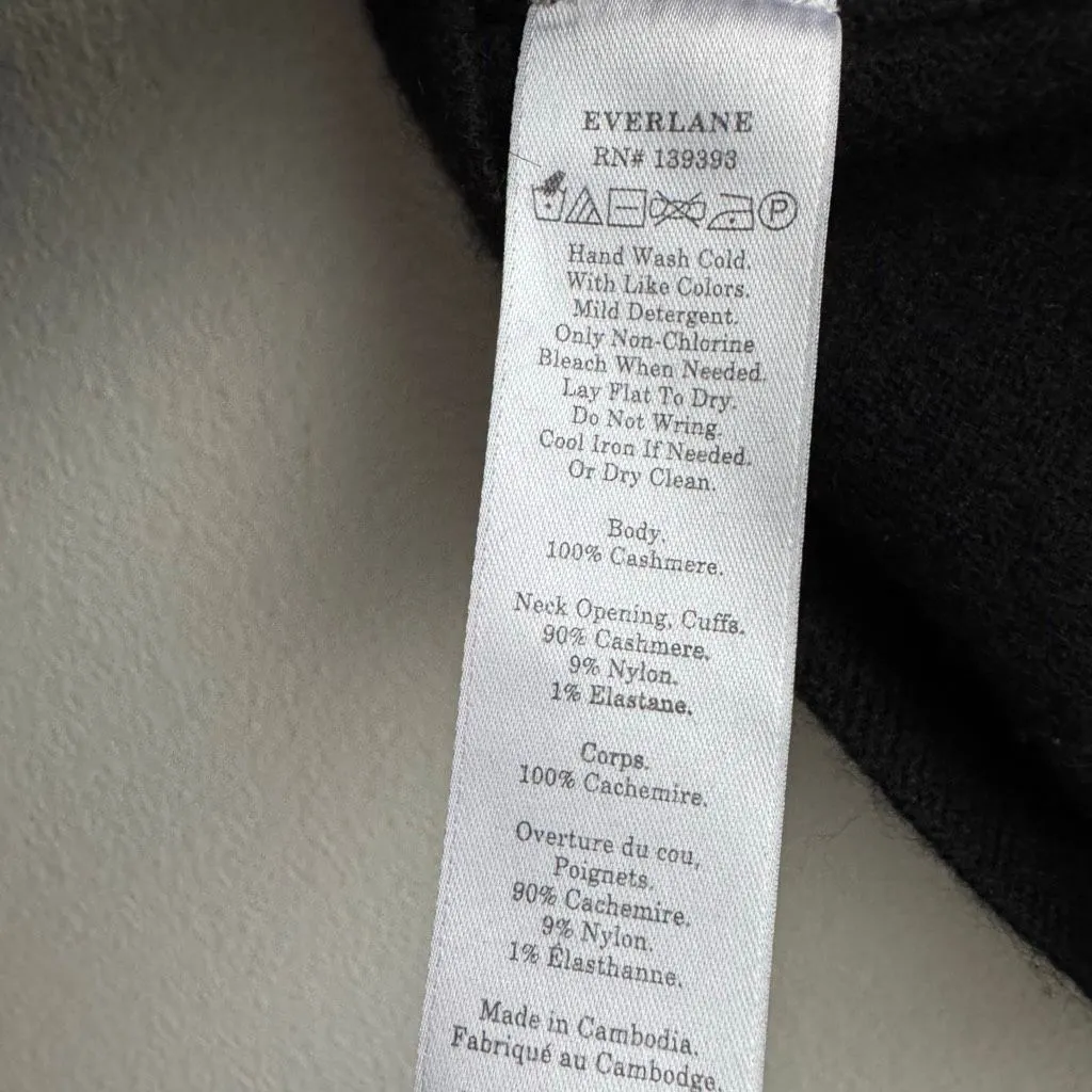 Everlane 100% Cashmere Black Crewneck Pullover Classic Sweater Size XS - Image 5