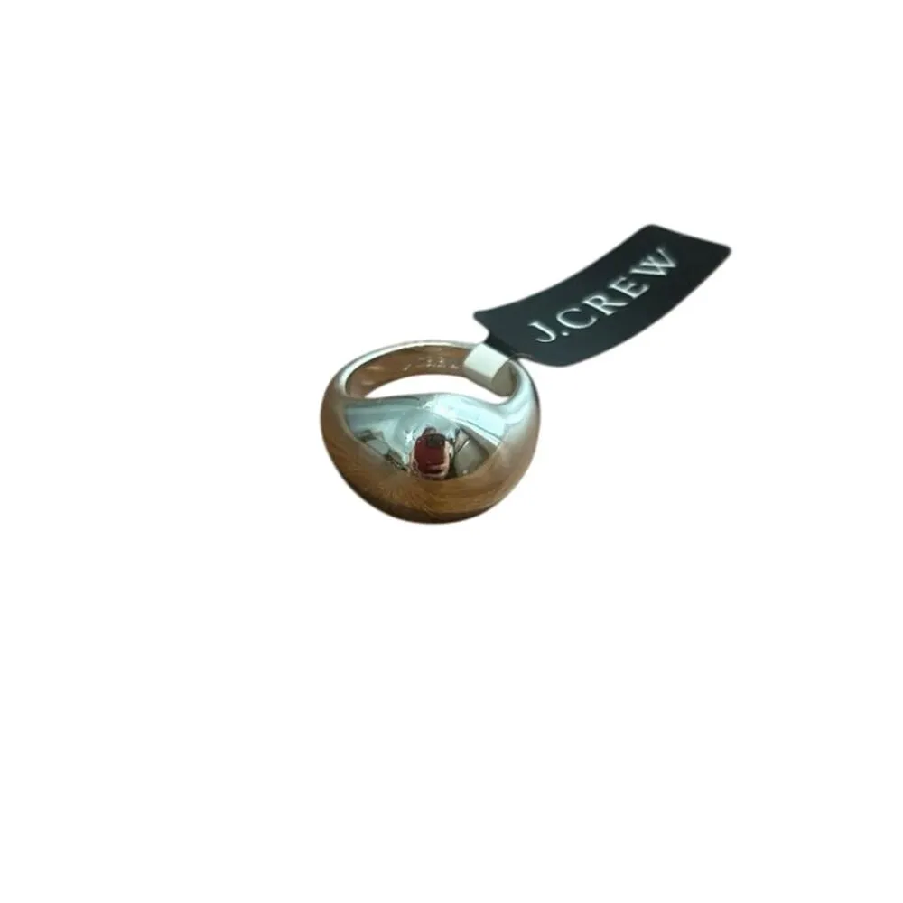 NWT J. Crew Sculptural Orb Ring Size 5 Silver - Image 2