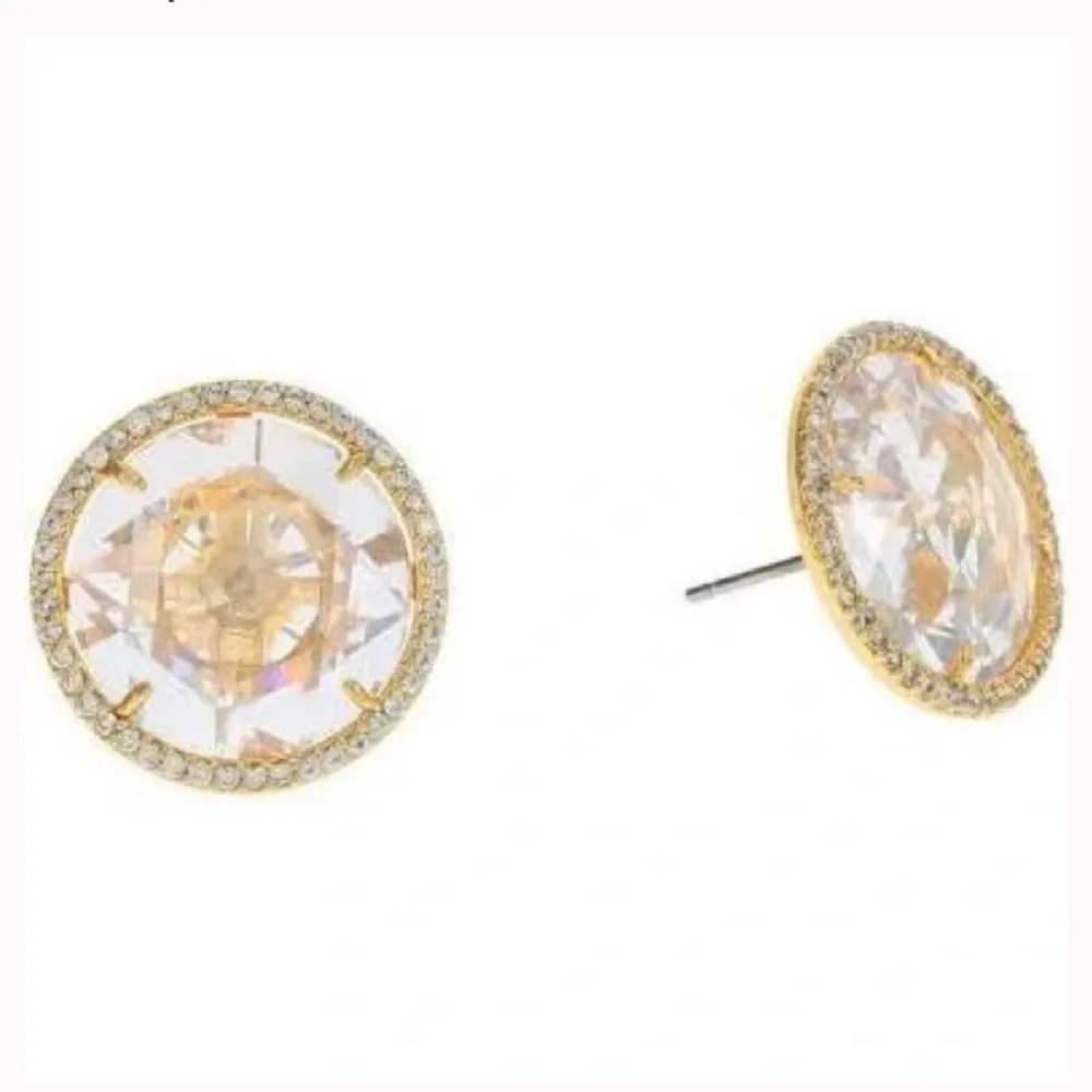 Kate Spade She Has Spark Pave Round Large Stud Earrings Gold - Image 4