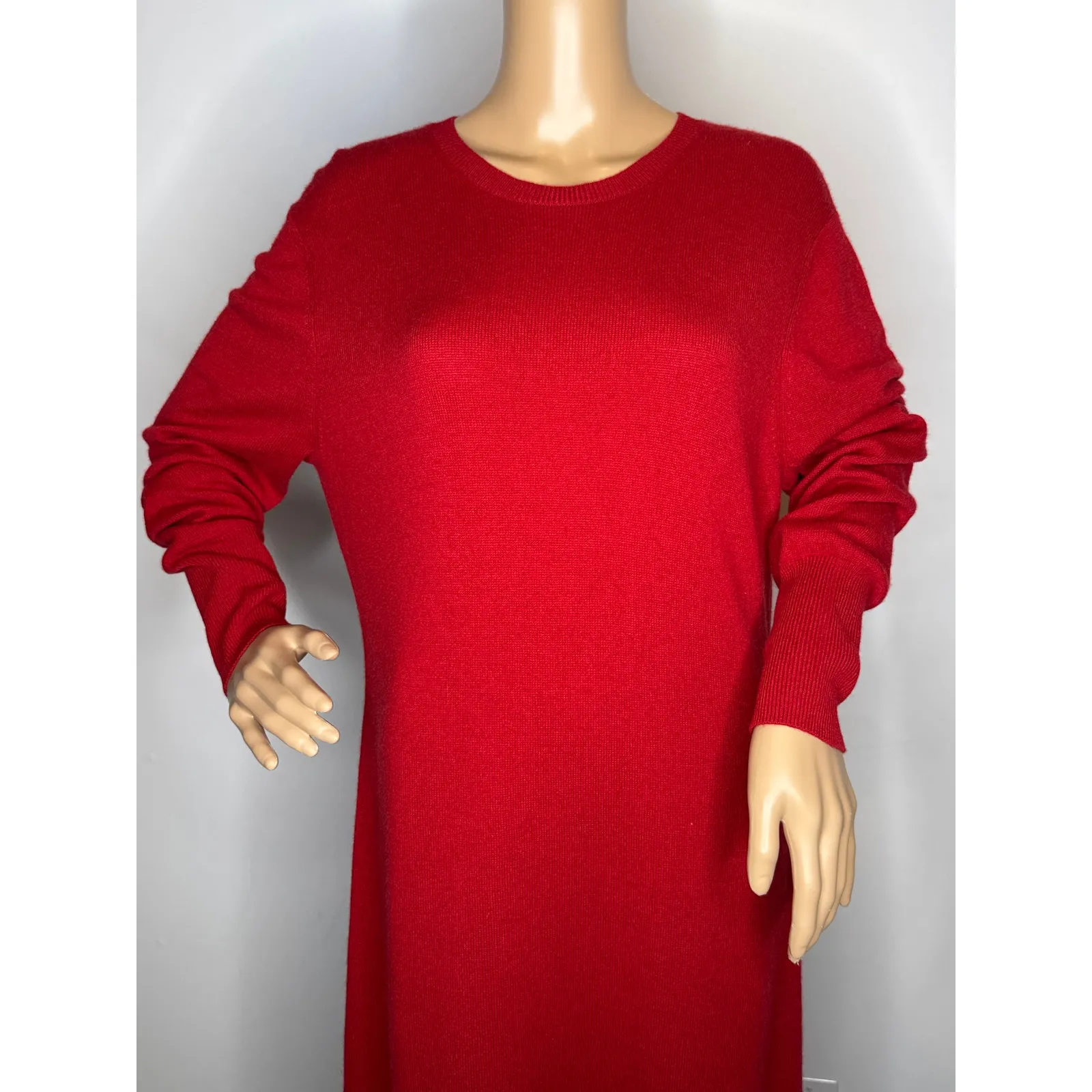 NWT Neiman Marcus the cashmere collection red crewneck sweater dress XL - Image 6