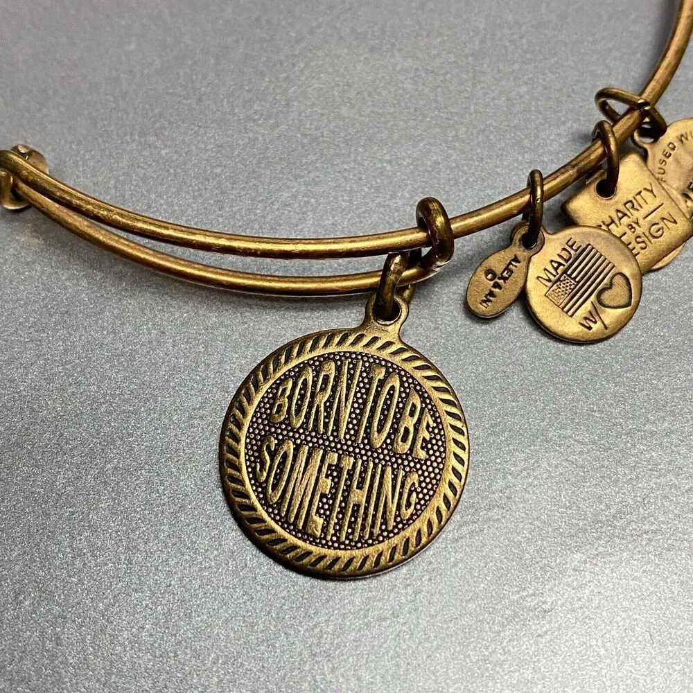 Alex & Ani Bracelet Born To Be Something Gold tone Adjustable Boho Bracelet - Image 5