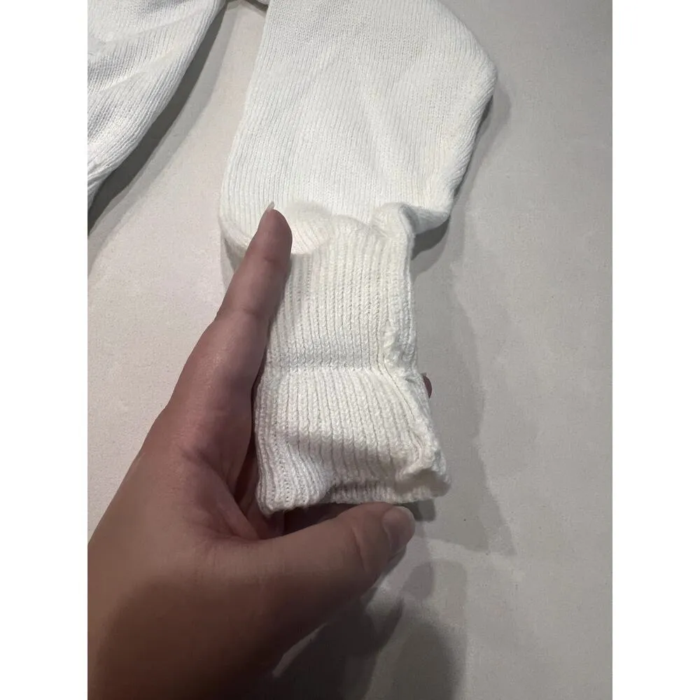 Retro Vintage White 3 Button Cardigan Preppy 90s Look Feminine Gold Buttons - Image 9