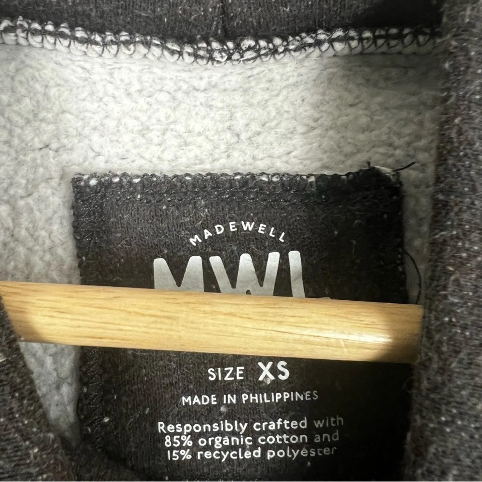 Madewell Betterterry Relaxed Turtleneck Sweatshirt Womens XS Black Minimalist - Image 7