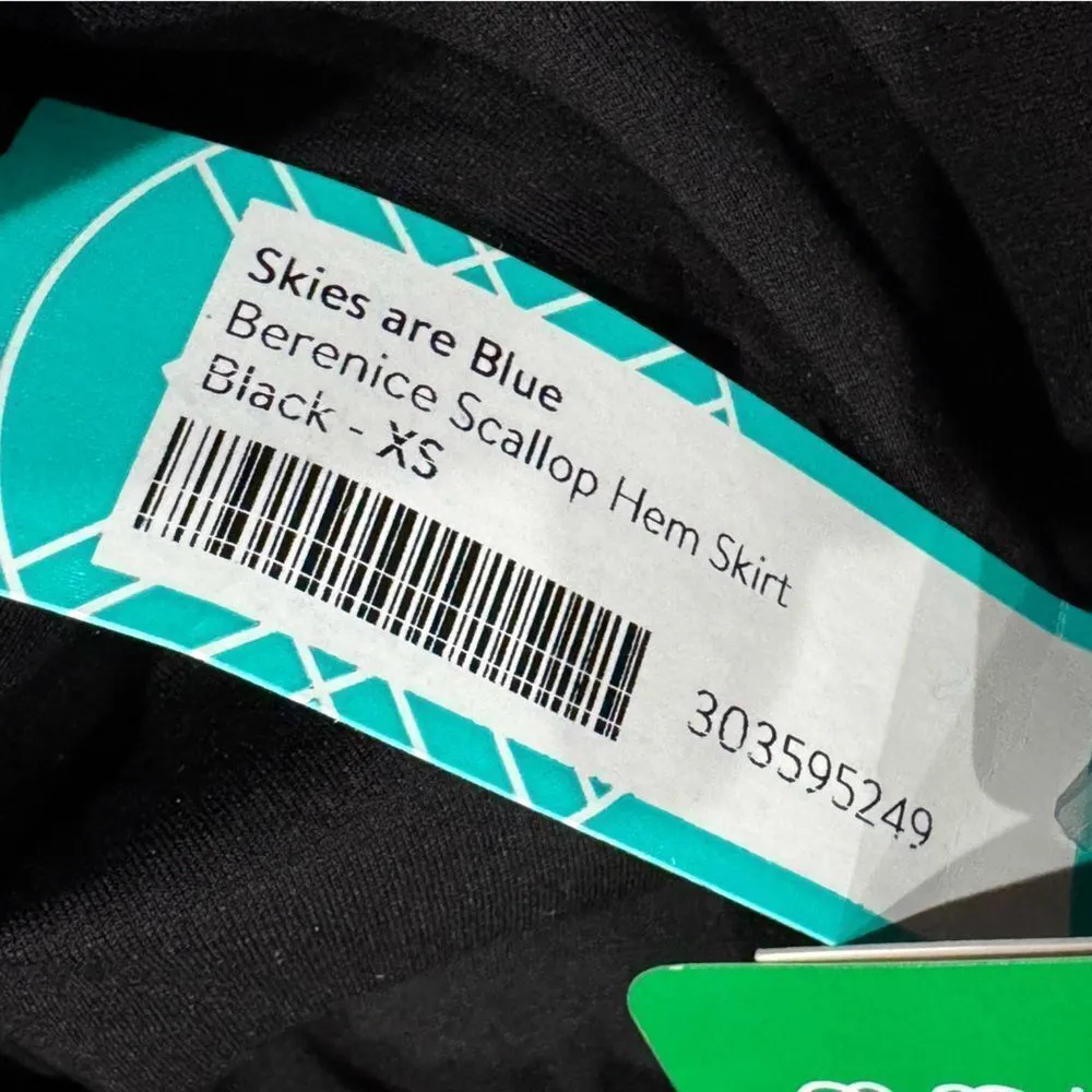 NEW Skies Are Blue Bernice Scallop Hem Skirt Black Women’s XS - Image 3